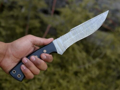 Heritage Forge Handmade Damascus Steel Bowie Knife with Micarta Handle and Sheath
