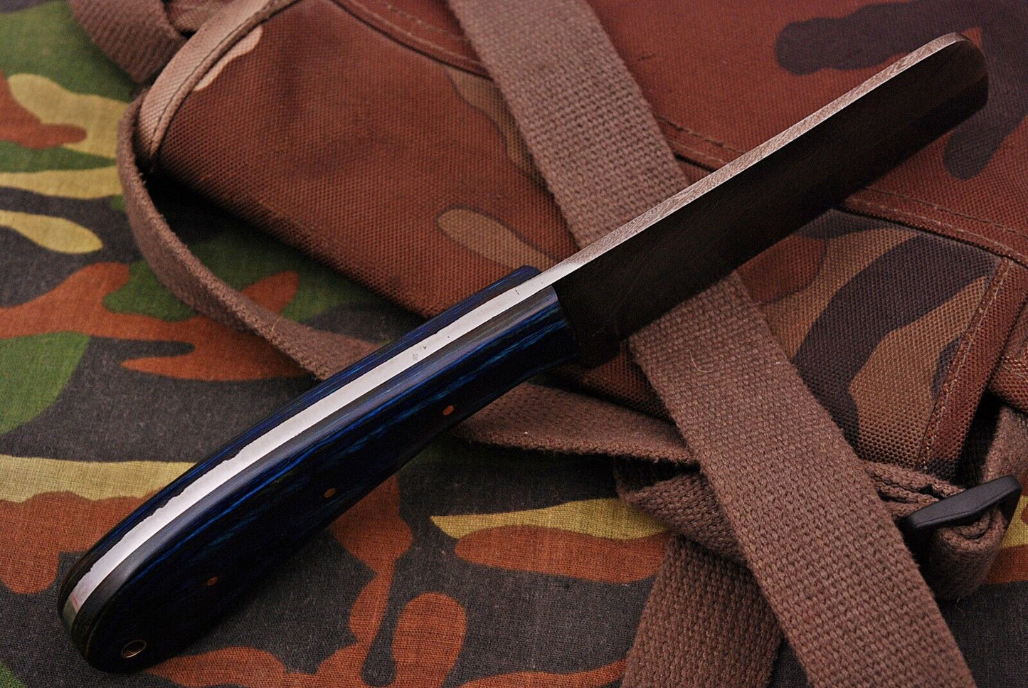 Handmade 8" Best Damascus Steel Bull Cutter Knife Custom Cowboy Bull Knife with Wood Handle