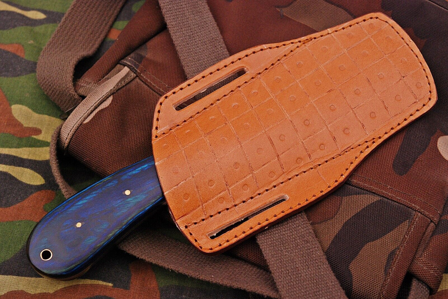 Handmade 8" Best Damascus Steel Bull Cutter Knife Custom Cowboy Bull Knife with Wood Handle