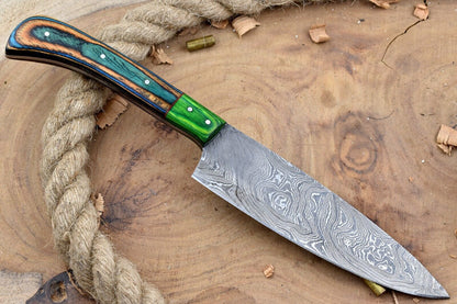 Handmade Forged Damascus Steel Kitchen Chef Knife with Multi Dollar Sheet Handle