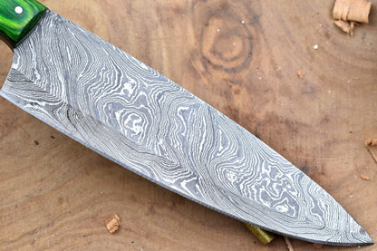 Handmade Forged Damascus Steel Kitchen Chef Knife with Multi Dollar Sheet Handle