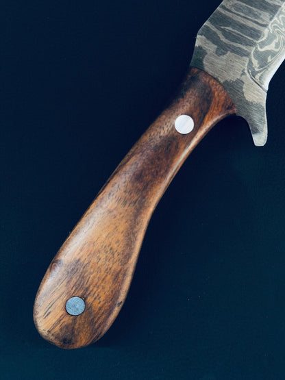 12" Best Damascus Steel Bull Cutter Knife Custom Bull Cutter Knife With Wood Handle