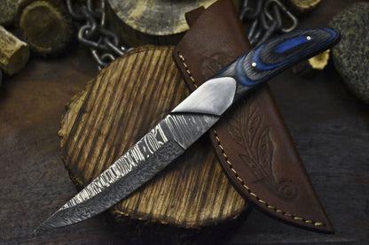 Custom Twist ATS-34 Steel Skinner Knife with Hard Wood Handle – 10" Handmade Hunting Knife