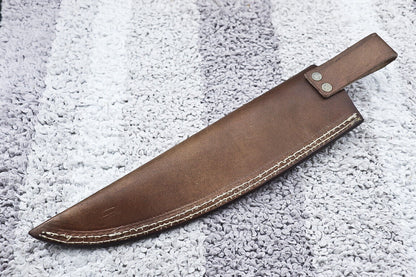 Custom Handmade Hunter D2 Tool Steel Chef Knife with Hardwood Handle