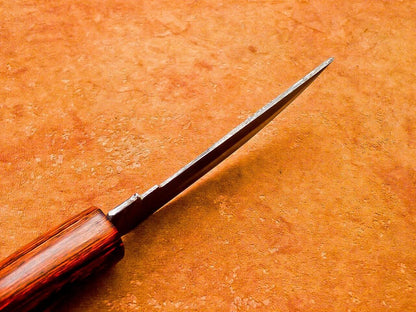9” Handmade Damascus Bowie Knife – Hardwood Handle, Full Tang