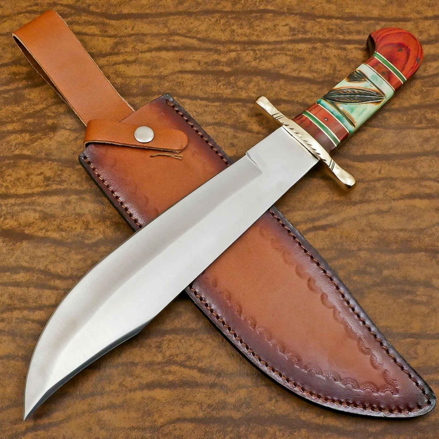 Superior Custom Handmade D2 Steel Bowie Knife – 13-Inch Hunting & Camping Blade