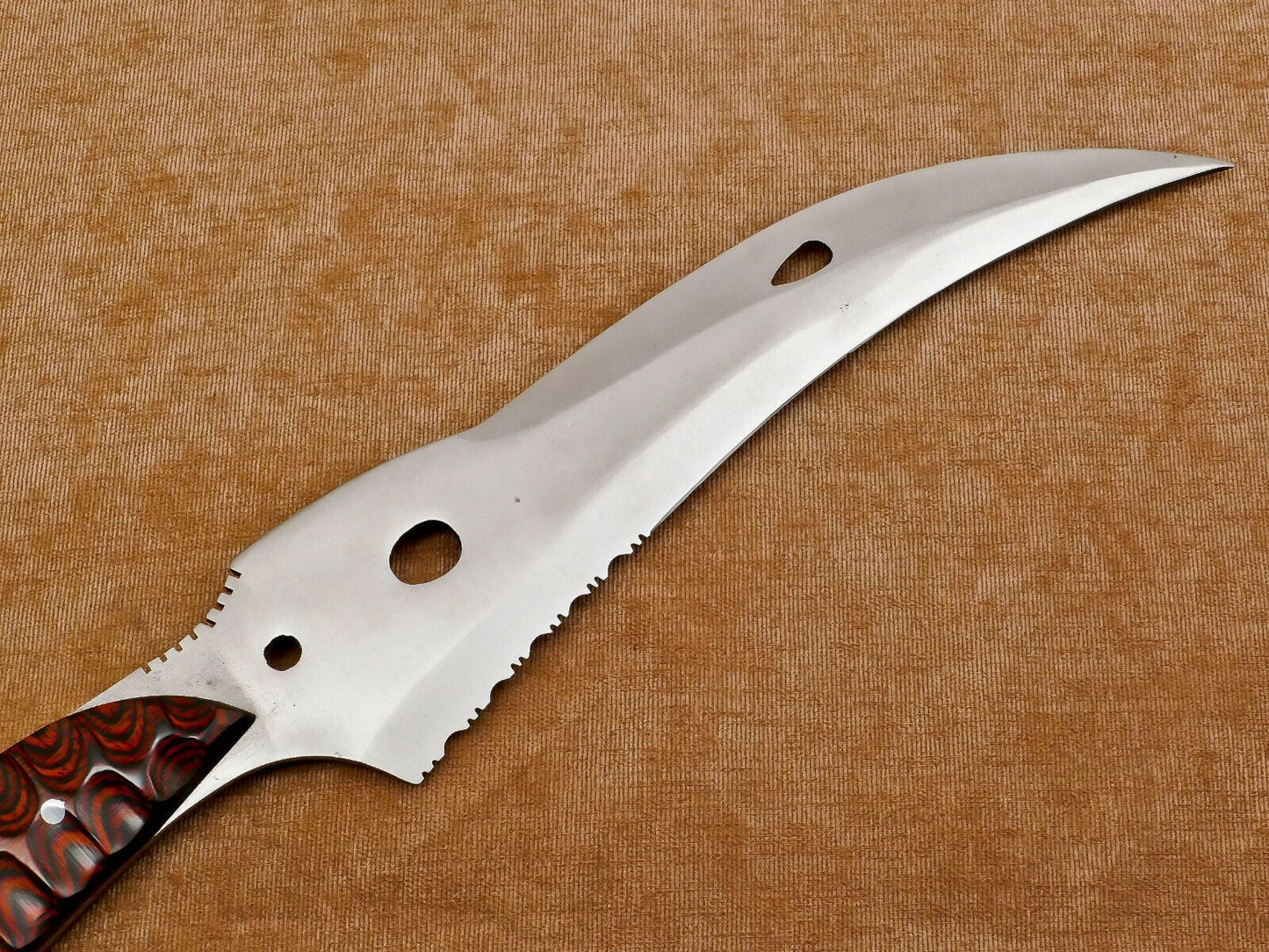 Custom Handmade 12-Inch D2 Drop Point Full Tang Bowie Hunting Knife with Sheath