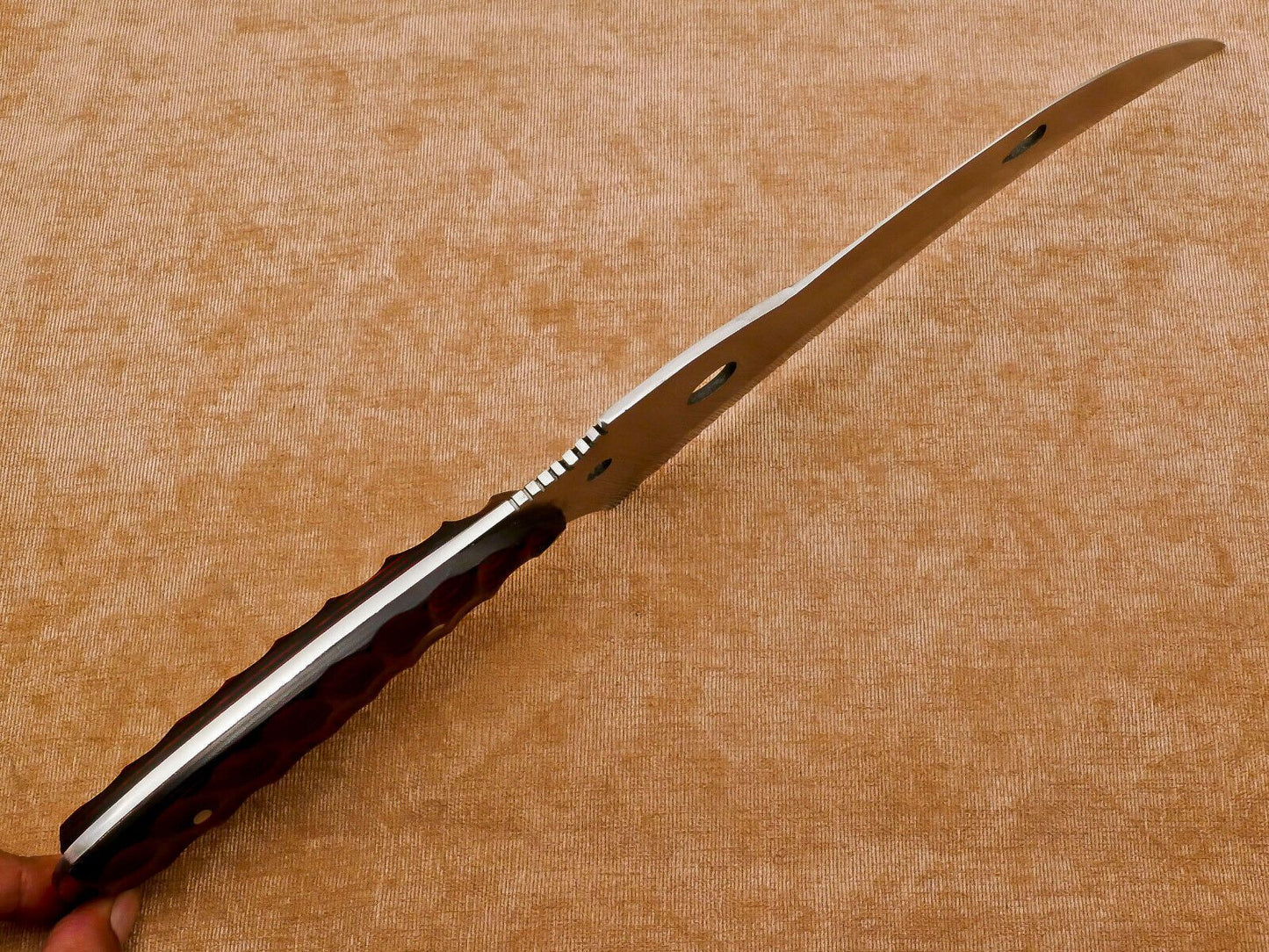 Custom Handmade 12-Inch D2 Drop Point Full Tang Bowie Hunting Knife with Sheath