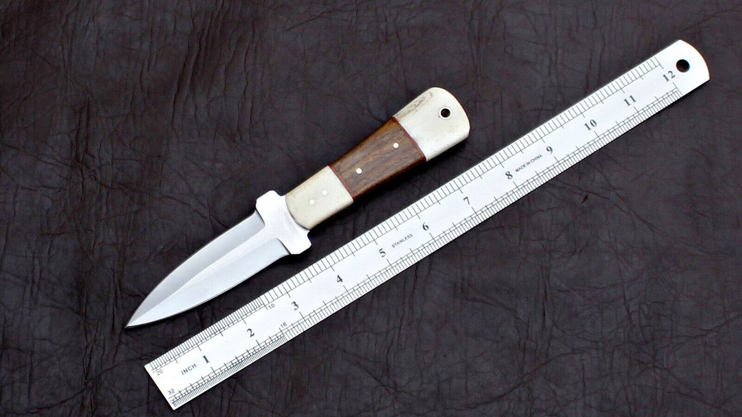Custom Handmade D2 Tool Steel Skinner Hunting Knife with Leather Sheath