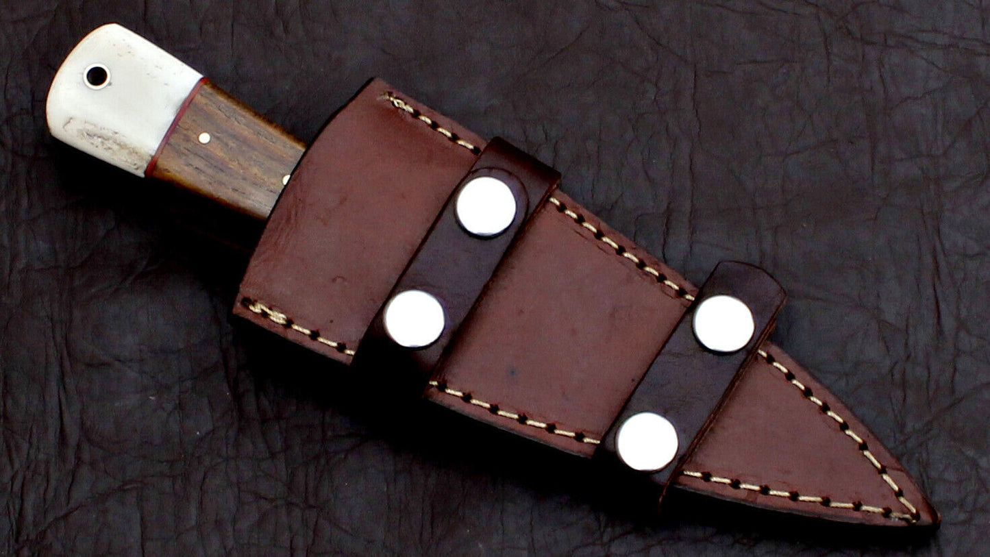 Custom Handmade D2 Tool Steel Skinner Hunting Knife with Leather Sheath