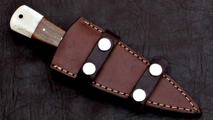 Custom Handmade D2 Tool Steel Skinner Hunting Knife with Leather Sheath