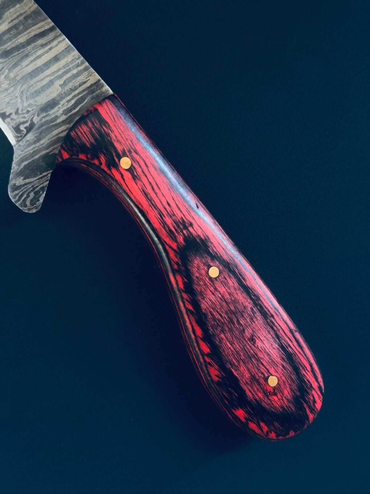 12" Cowboy Damascus Steel Bull Cutter Knife Custom Bull Cutter Knife With Wood Handle