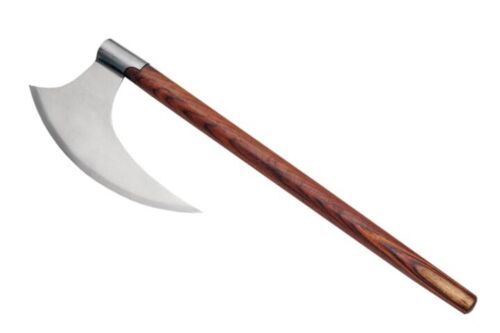 27" Medieval Viking Carbon Steel Blade – Great Bearded Battle Axe with Wooden Handle