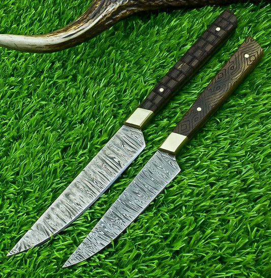 2 PCS Hand Forged Damascus Steel Fillet Knives – Chef Knife Set