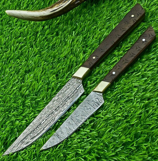 2 PCS Hand Forged Damascus Steel Fillet Knives – Kitchen Chef Knife Set