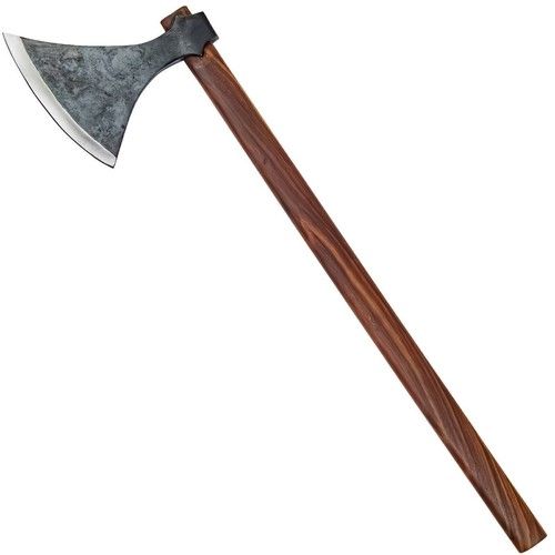 36.5 Inch Hand Forged Steel Axe Viking Axe With Wooden Handle & Leather Sheath 