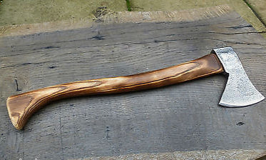 Viking-Influenced Camp Axe | Hand-Forged Ash Handle with Leather Sheath