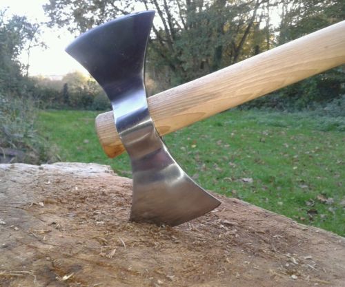 Hand-Forged Double-Bladed Viking Throwing Tomahawk with Hickory Handle