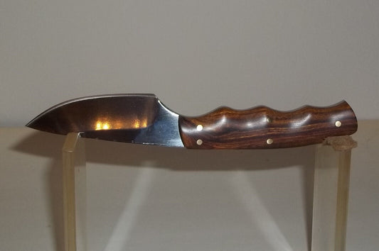 6.5" Skinner Caper Knife 9Cr14 Stainless Steel Blade Desert Ironwood Handle with Leather Sheath
