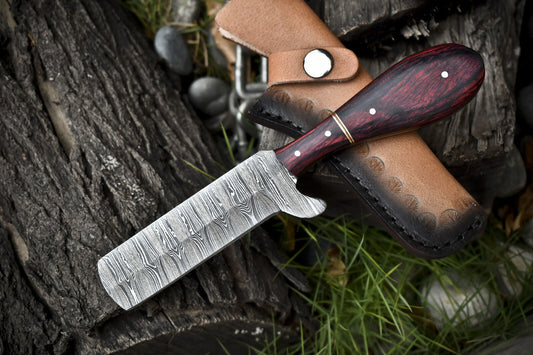 8.0 Inch Hot Item Hunting Skinner Knife Twist Damascus Hard Wood Handle Outdoor Sports Knife