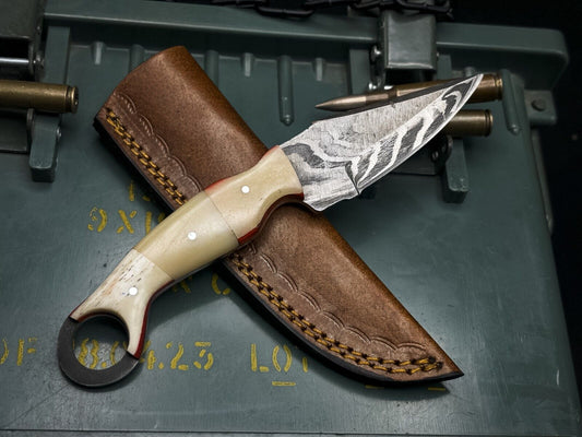 8" Handmade Damascus Karambit Best Karambit Damascus Steel Knife with Bone Handle