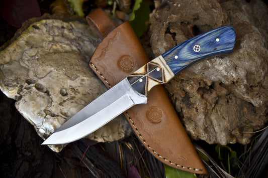 8" Handmade Skinner Knife | 440C Steel Blade | Hard Wood Handle