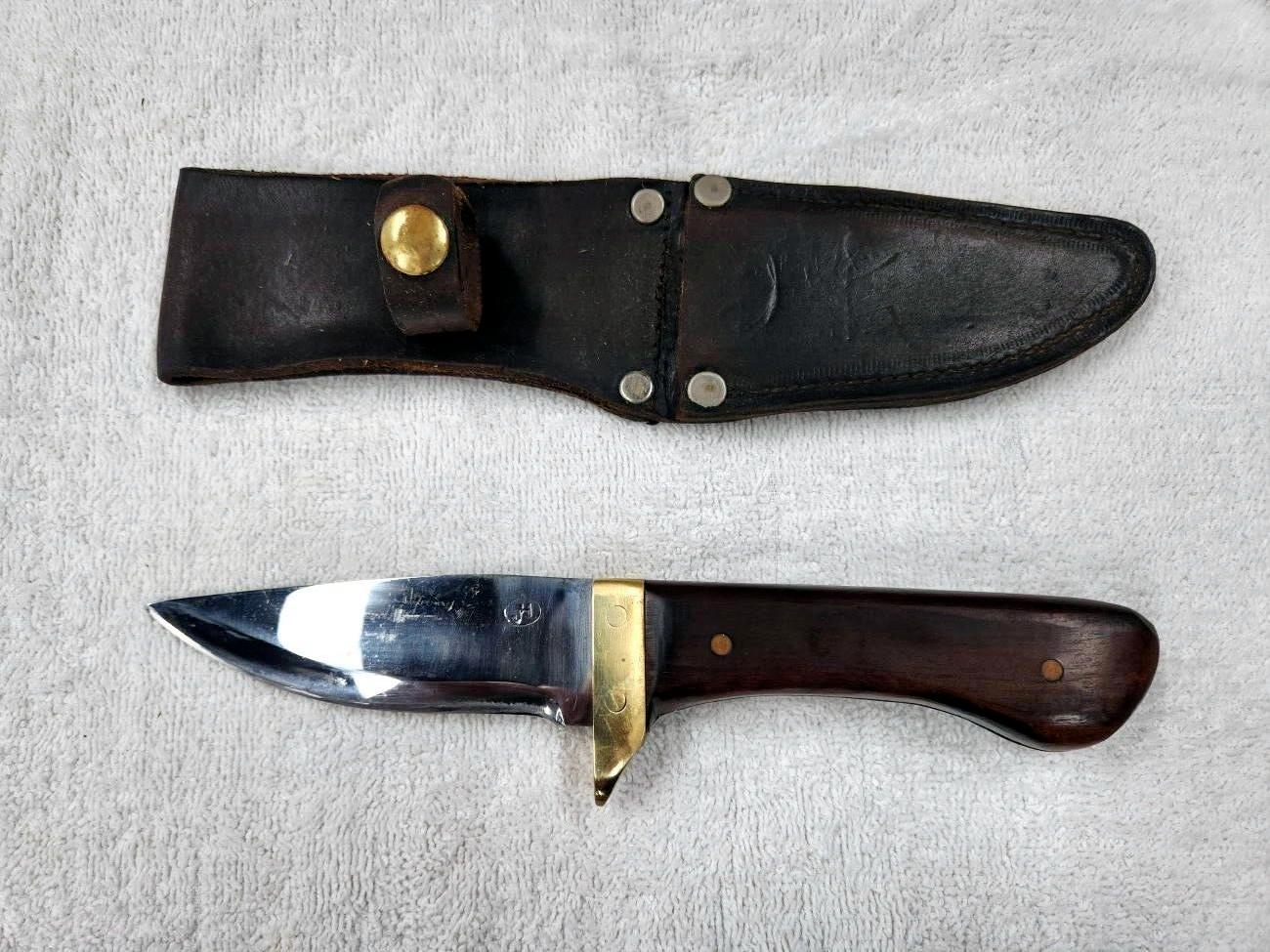 9.5" Custom Handmade Hunting Skinner Camp Knife Hardwood Handle with Leather Sheath