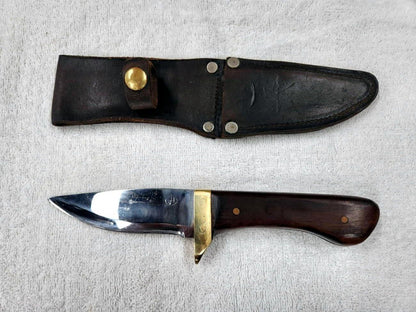 9.5" Custom Handmade Hunting Skinner Camp Knife Hardwood Handle with Leather Sheath