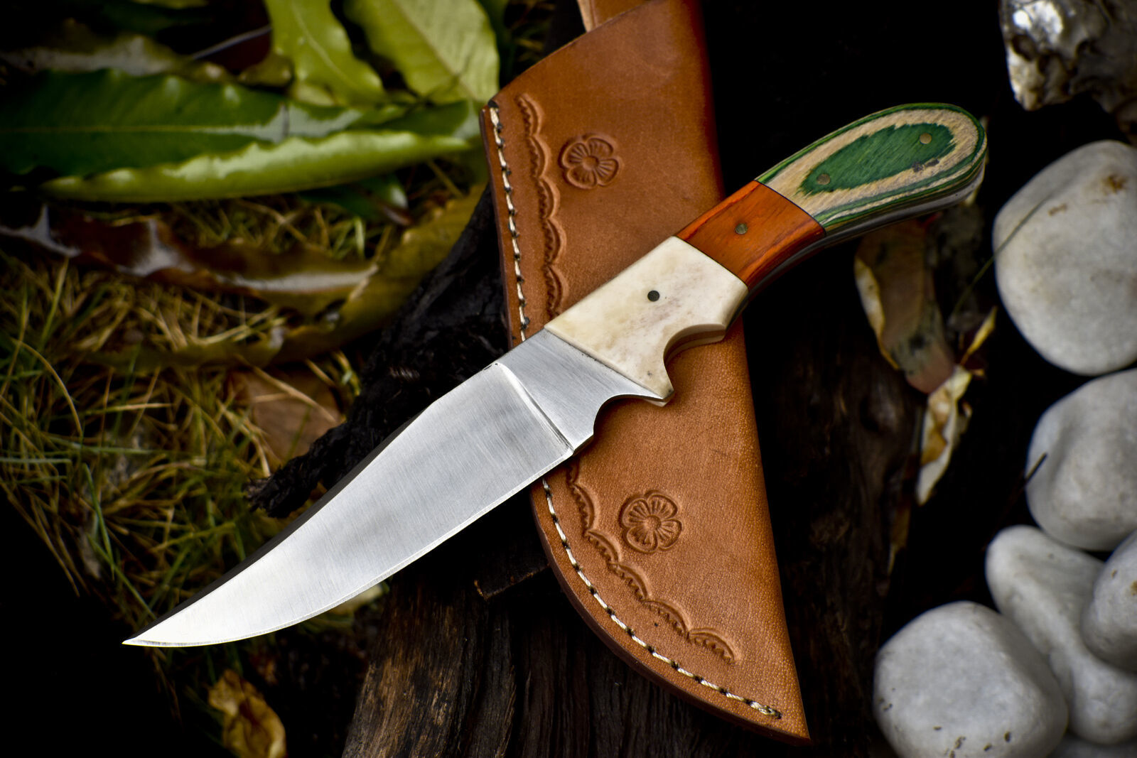 9.5" Custom Skinner Knife | 440C Steel Blade | Hardwood Handle | EDC & Bushcraft