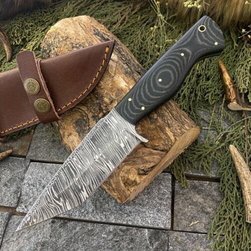 9.8" Damascus Bowie Knife – Micarta Handle