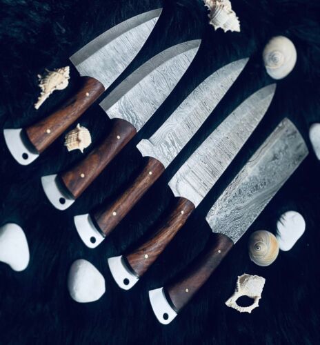 9/13" Custom Handmade Twist Damascus Steel Chef Set Kitchen Knives