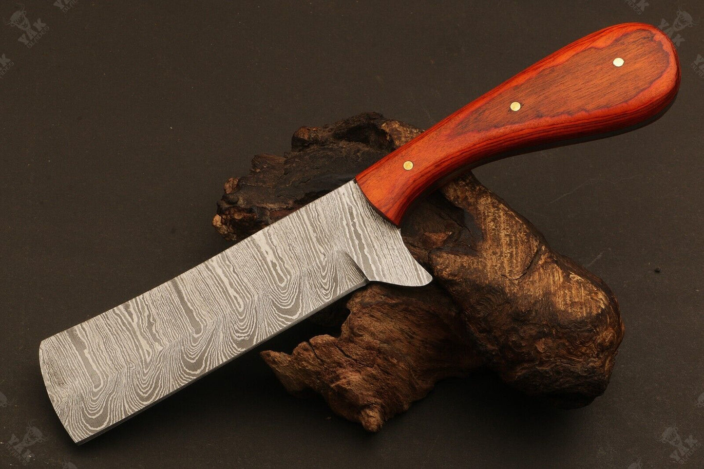 9"Hand Forged Damascus Steel Bull Cutter Knife Custom Cowboy Bull Knife with Wood Handle