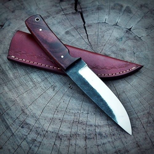 9” Handmade Carbon Steel Skinner Knife | Wood Handle | Hunting Knife