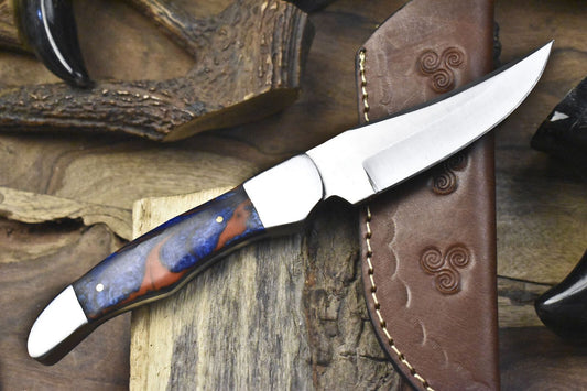 9" Handmade Skinner Knife | ATS-34 Steel Blade | Micarta Handle with Steel Bolster | Outdoor & Hunting