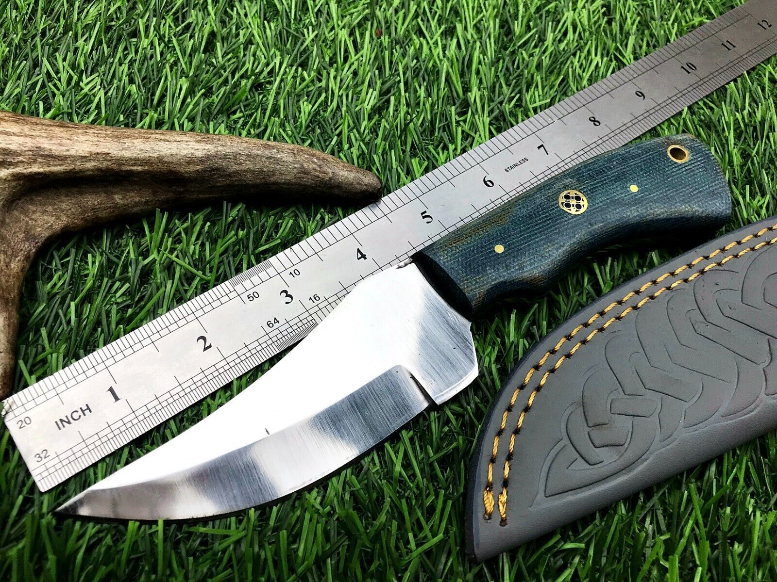 9" Handmade Stainless Steel Bowie Knife with Leather Sheath