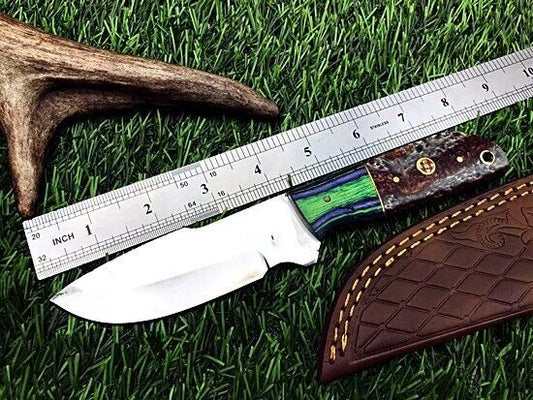 9" Handmade Stainless Steel skinner Bowie Knife with Leather Sheath