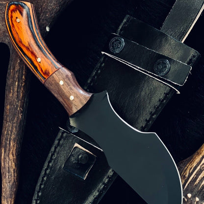 9 Inch Custom Handmade D2 Steel Tracker Knife with Camel Bone and Wood Handle
