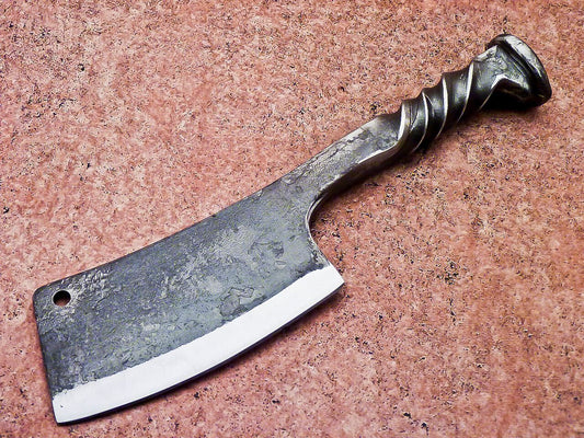 9" Professional Handmade Carbon Steel Chef Chopper Cleaver Knife – Full Tang