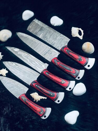 9" to 13" Custom Handmade Damascus Steel Chef Set