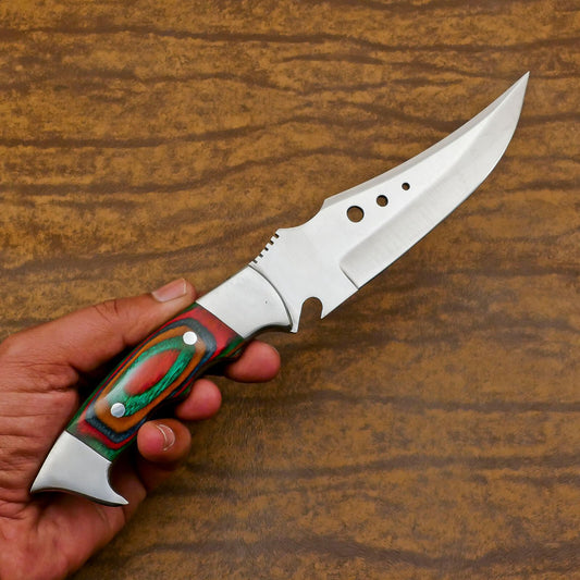 Adventure D2 Bowie Knife | 11-Inch Full Tang Blade with Pakka Wood Handle