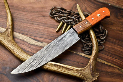 Hand Forged Damascus Steel Chef Knife Full Tang Kitchen Knife With  Pakka Wood Handle