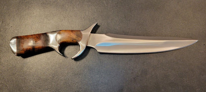 Best Bowie Knife 12" Custom D2 Steel Full Tang Bowie Knife With Burl Wood Handle 