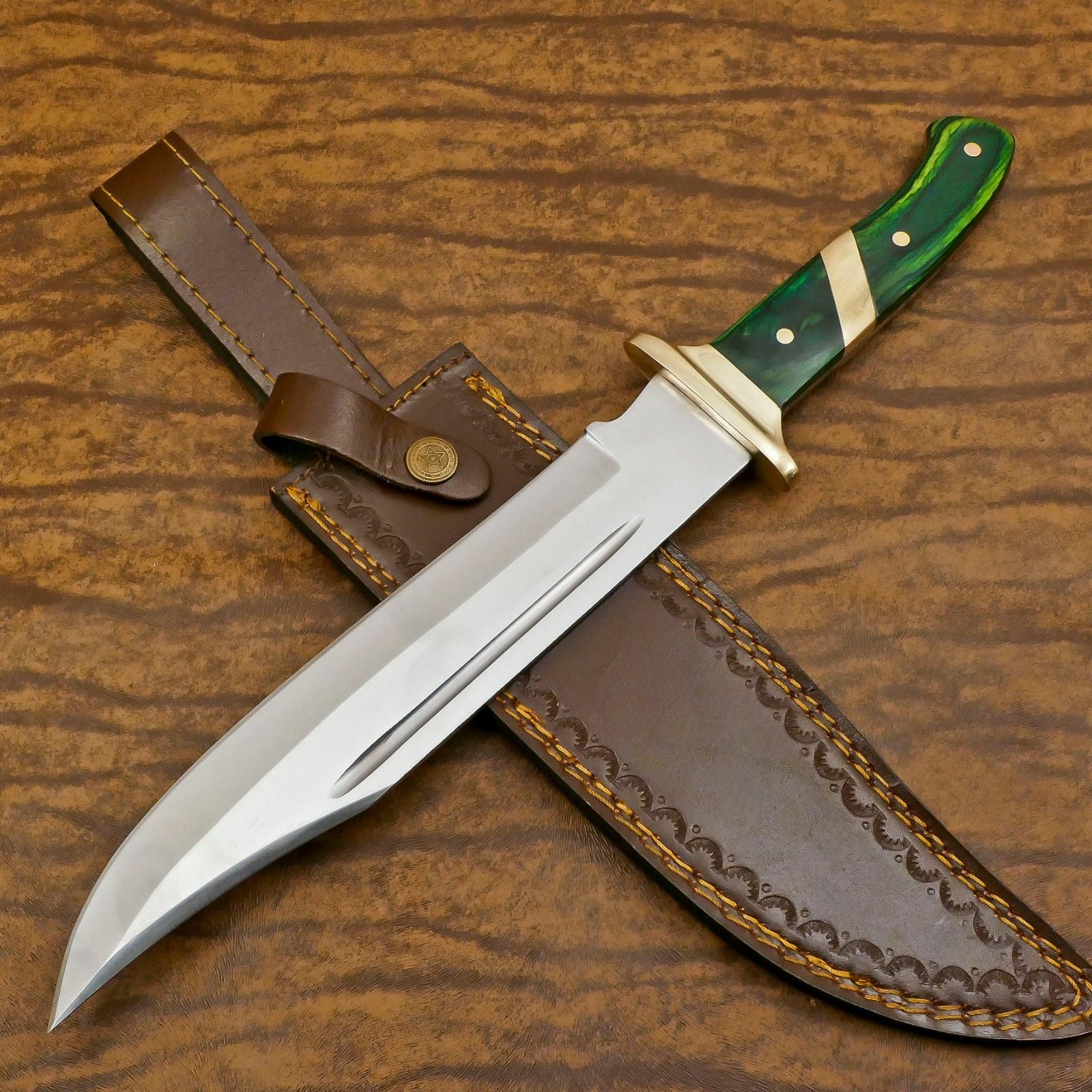 Best Bowie Knife 12" D2 Steel Full Tang  Bowie Knife Custom Bowie Knife With Wood Handle