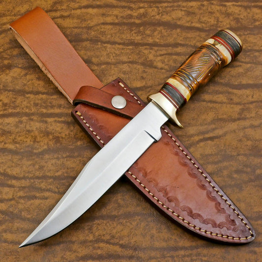 Best Bowie Knife Custom Hand Forged 12" D2 Steel Blade Full Tang Bowie Knife With Bone Handle