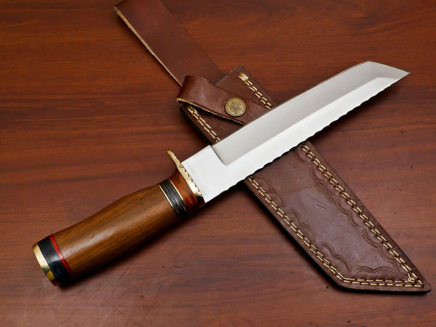 Best Bowie Knife  Custom Handmade 12"D2 Steel Best Hunting Knife with Wood Handle