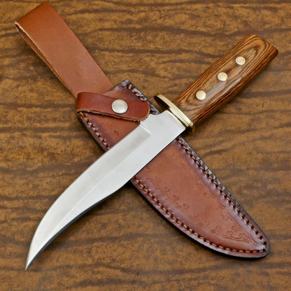 Best Bowie Knife Custom Handmade 12" D2 Steel Full Tang  Bowie Knife With Wood Handle