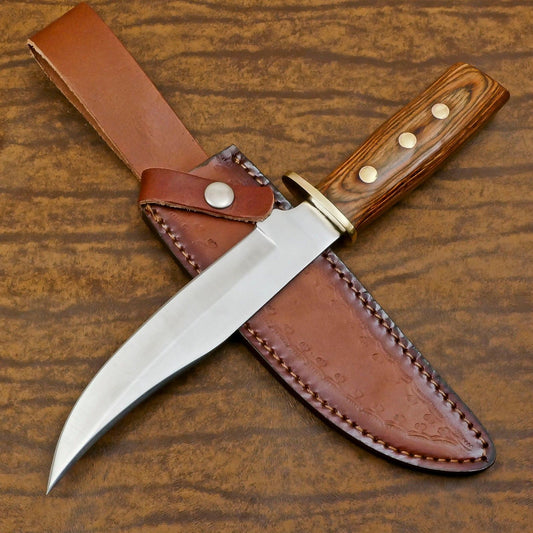 Best Bowie Knife Custom Handmade 12" D2 Steel Full Tang  Bowie Knife With Wood Handle