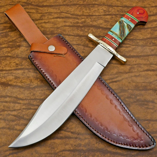 Best Bowie Knife Custom Handmade D2 Steel Full Tang Bowie Knife With Bone Handle