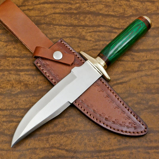 Best Bowie Knife Custom Handmade D2 Steel Full Tang Bowie Knife With Wood Handle