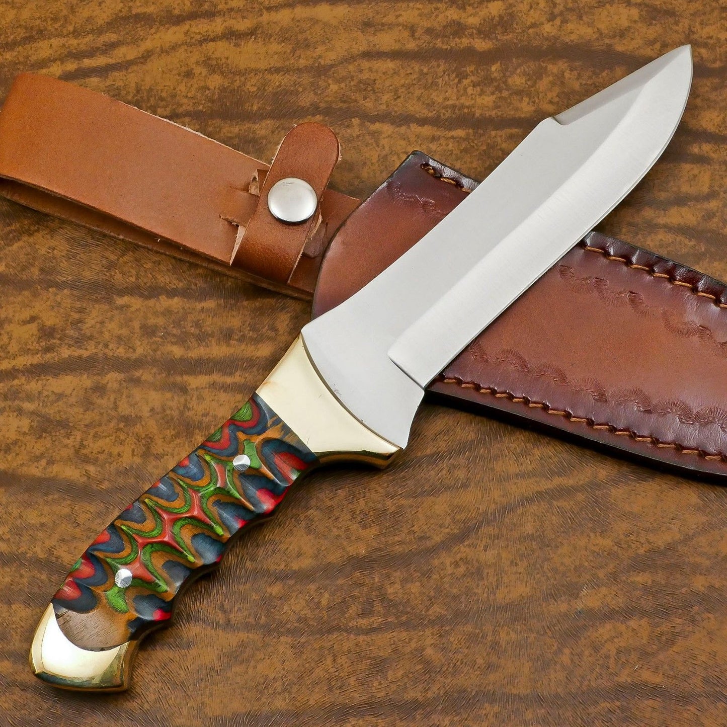 Best Bowie Knife Handmade 12" D2 Steel Full Tang Bowie Knife With PakkaWood Handle